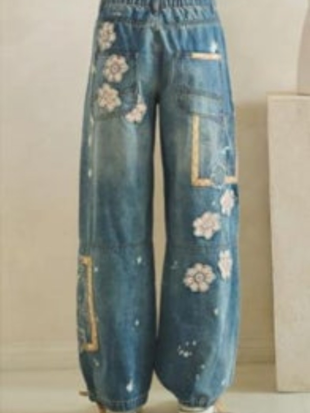 Oli & Hali Blue Wide-Leg Embroidered Jeans - Picture 2 of 8